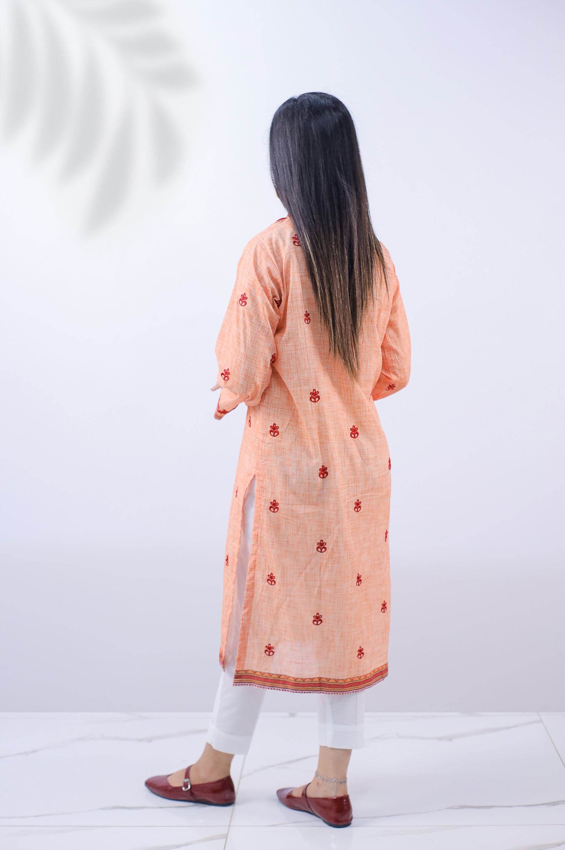 Stitched 1-Piece Peachy Pink Printed Shirt