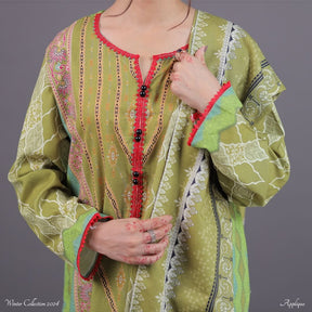 3-piece digital Printed Khadar suit