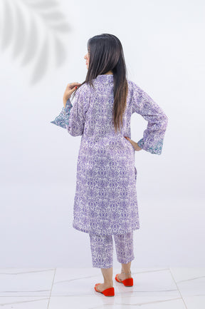 Stitched 2-Piece Amethyst Printed Suit