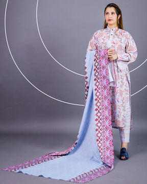 3-piece digital Printed Khadar suit
